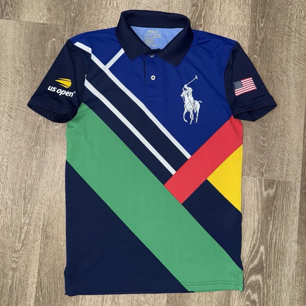 Polo Ralph Lauren Performance US Open Ballperson Polo Shirt Men's Small Colorful